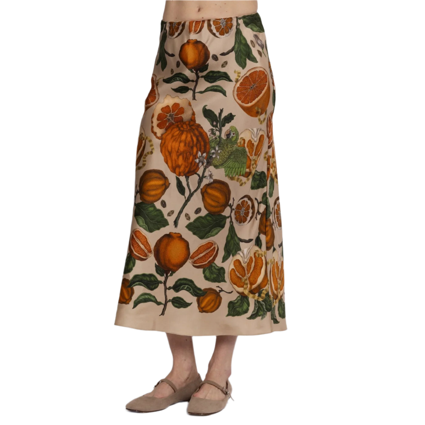 Oranges and Lemons Silk Bias Skirt in Citrine/Zest