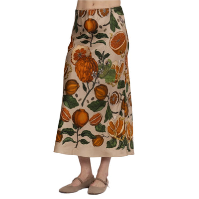 Oranges and Lemons Silk Bias Skirt in Citrine/Zest