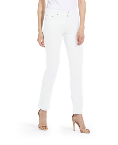 Cotton Twill Stretch Slim Fit Jeans in White