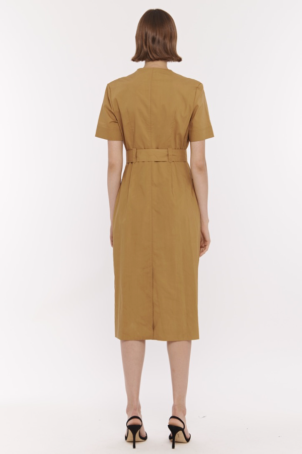 Finn Button Front Safari Midi Dress in Medallion