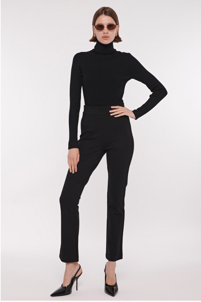 Claire Ponte Cigarette Pant in Jet