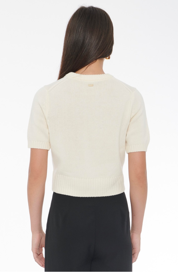 Elsie Short Sleeve Sweater in Ivory