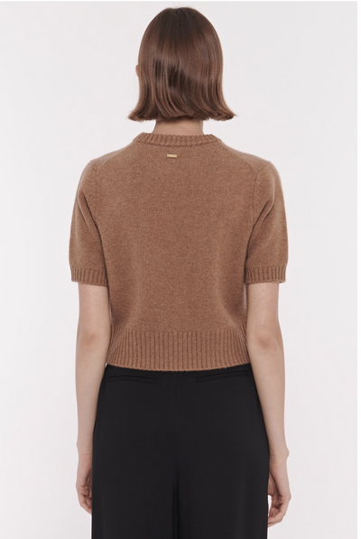 Elsie Short Sleeve Sweater in Tawney