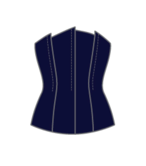 Panel Bustier in Navy