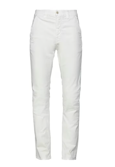 Cotton Twill Stretch Slim Fit Jeans in White