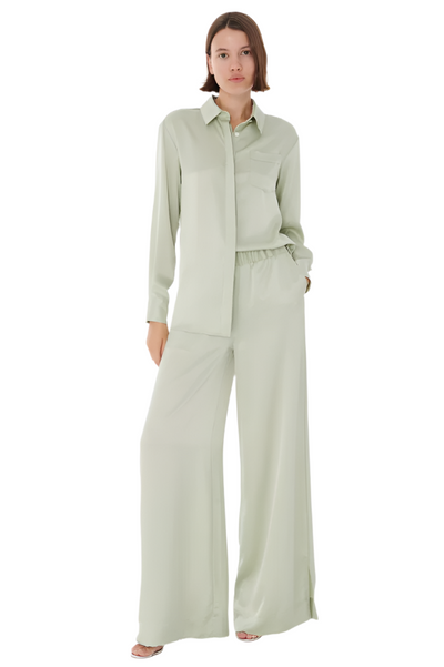 Auggie Side Slit Pull on Pant in Mint