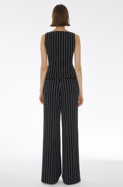 Hailey Pinstripe Trouser in Jet/Optic