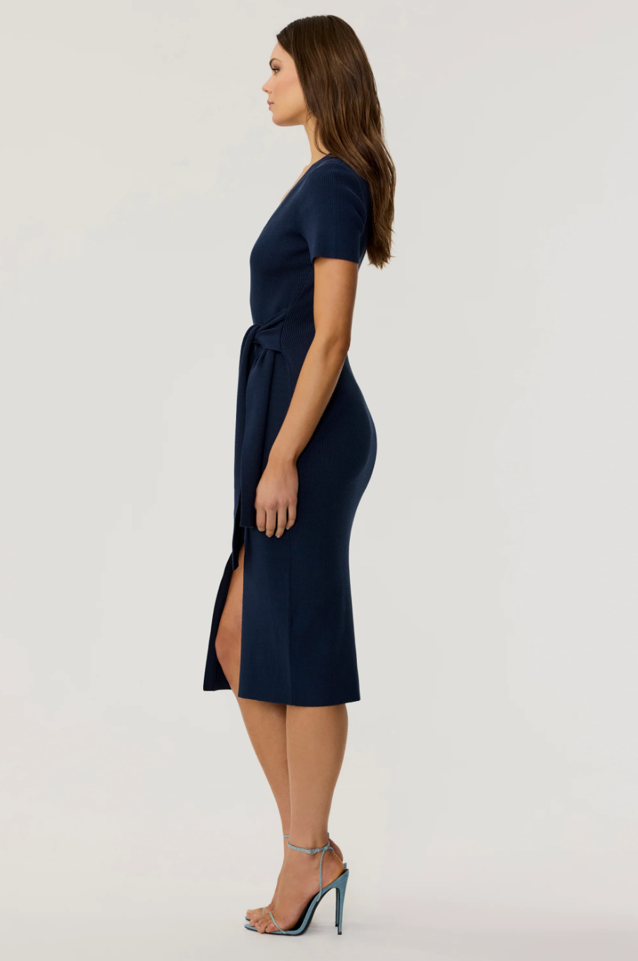 Agnes Short Sleeve Cardi Dress in Navy