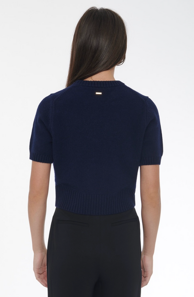 Elsie Short Sleeve Sweater in Navy