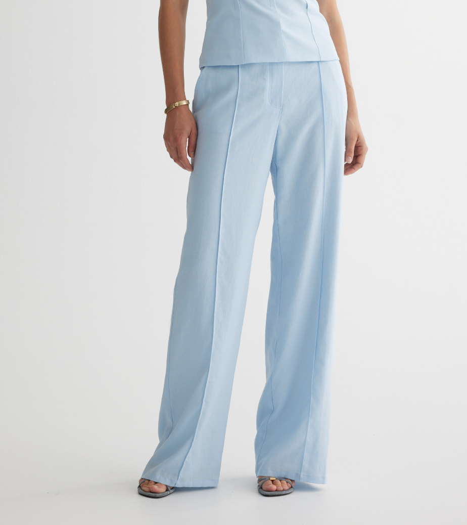 Wide Leg Pant in Ice Blue