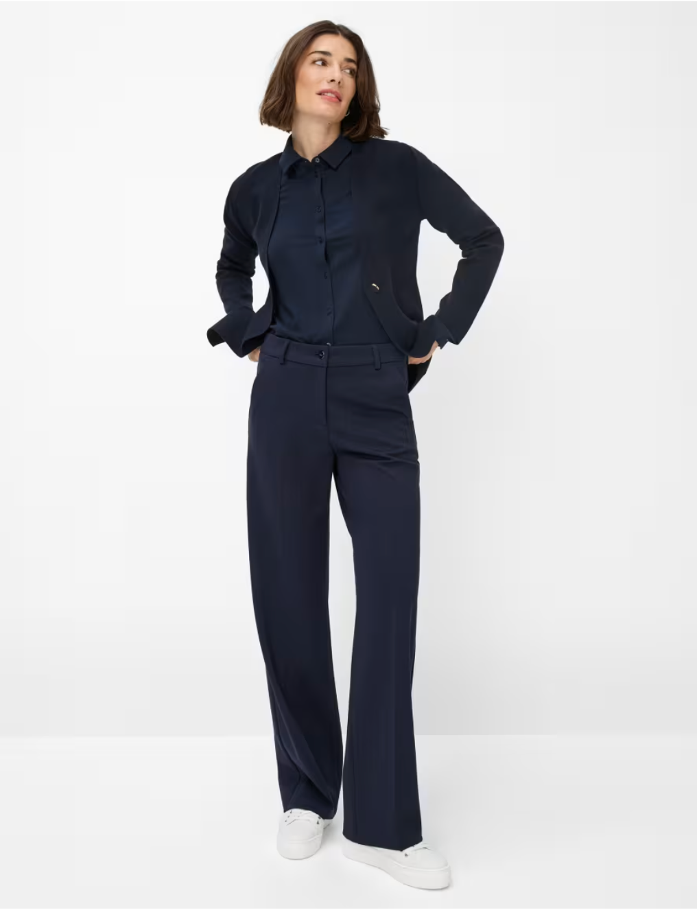 Maine Wide Leg Jersey Palazzo Pant in Navy