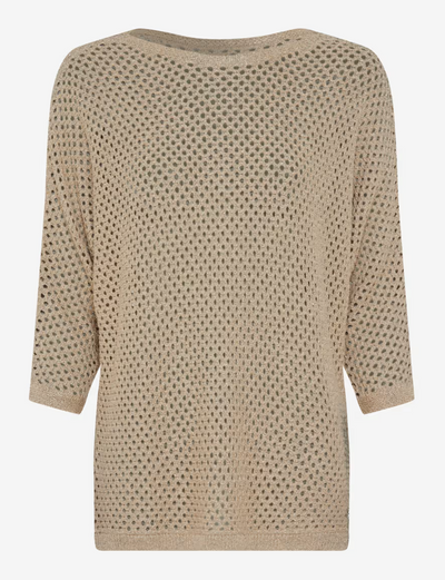 Emma Knit Lurex Sweater in Almond