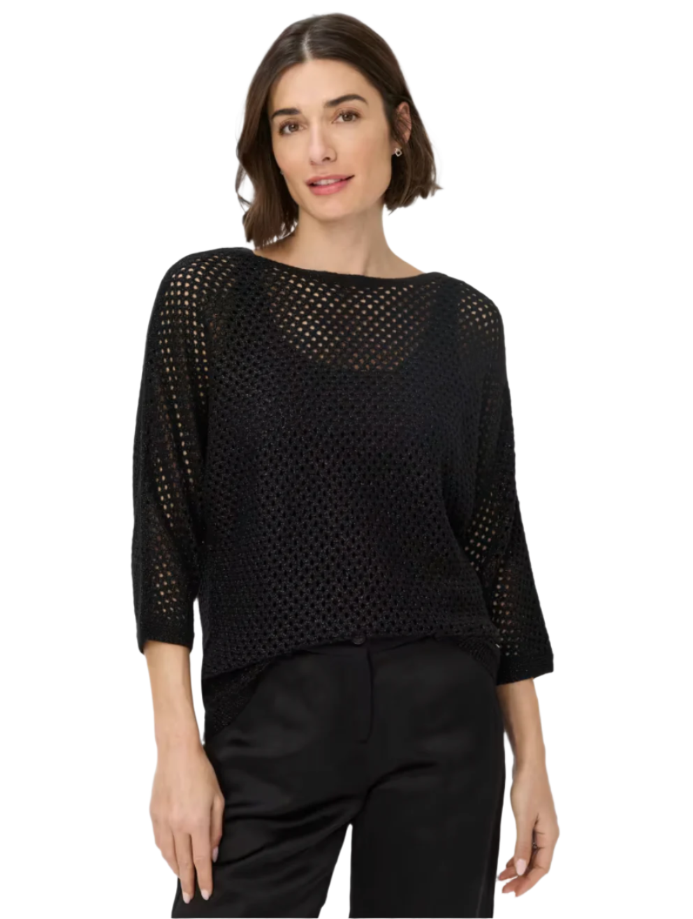 Emma Knit Lurex Sweater in Black