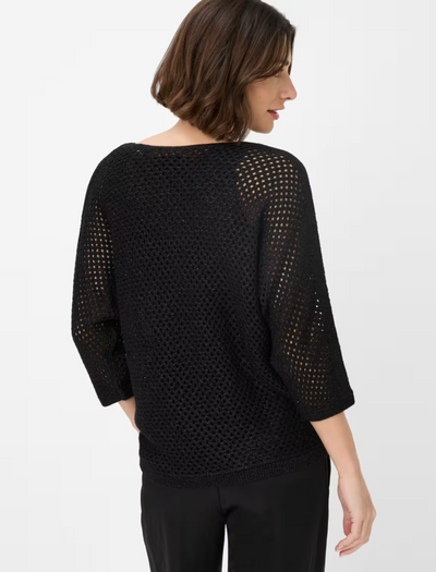 Emma Knit Lurex Sweater in Black