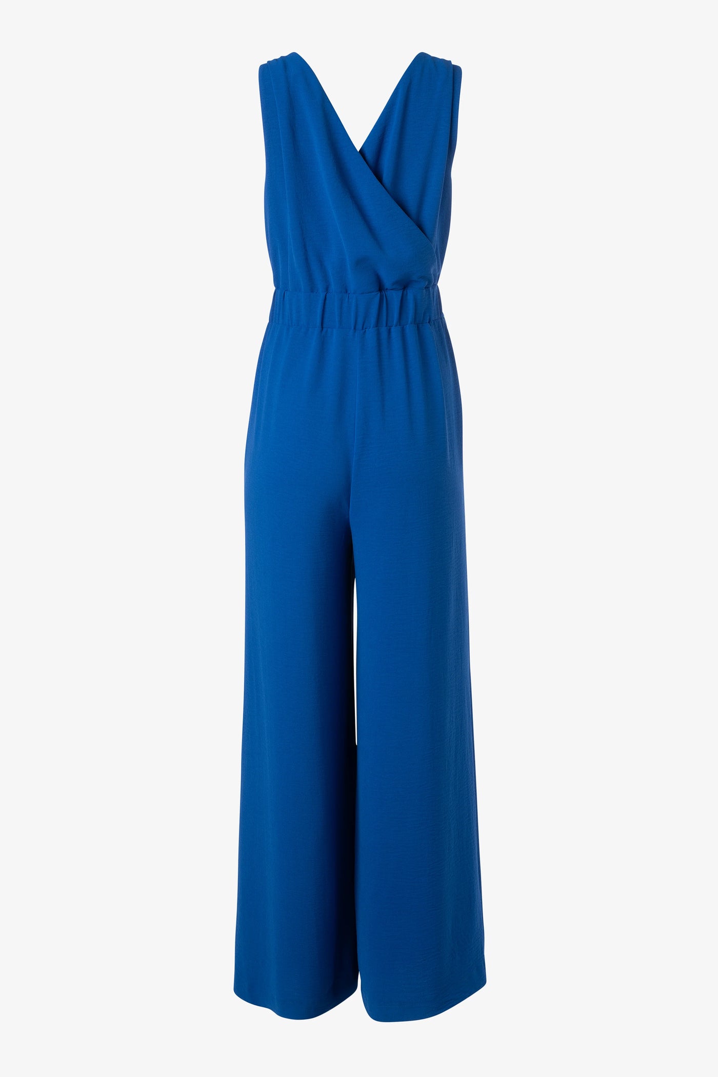 Sleeveless Crisscross Wide Leg Jumpsuit in Cobalt