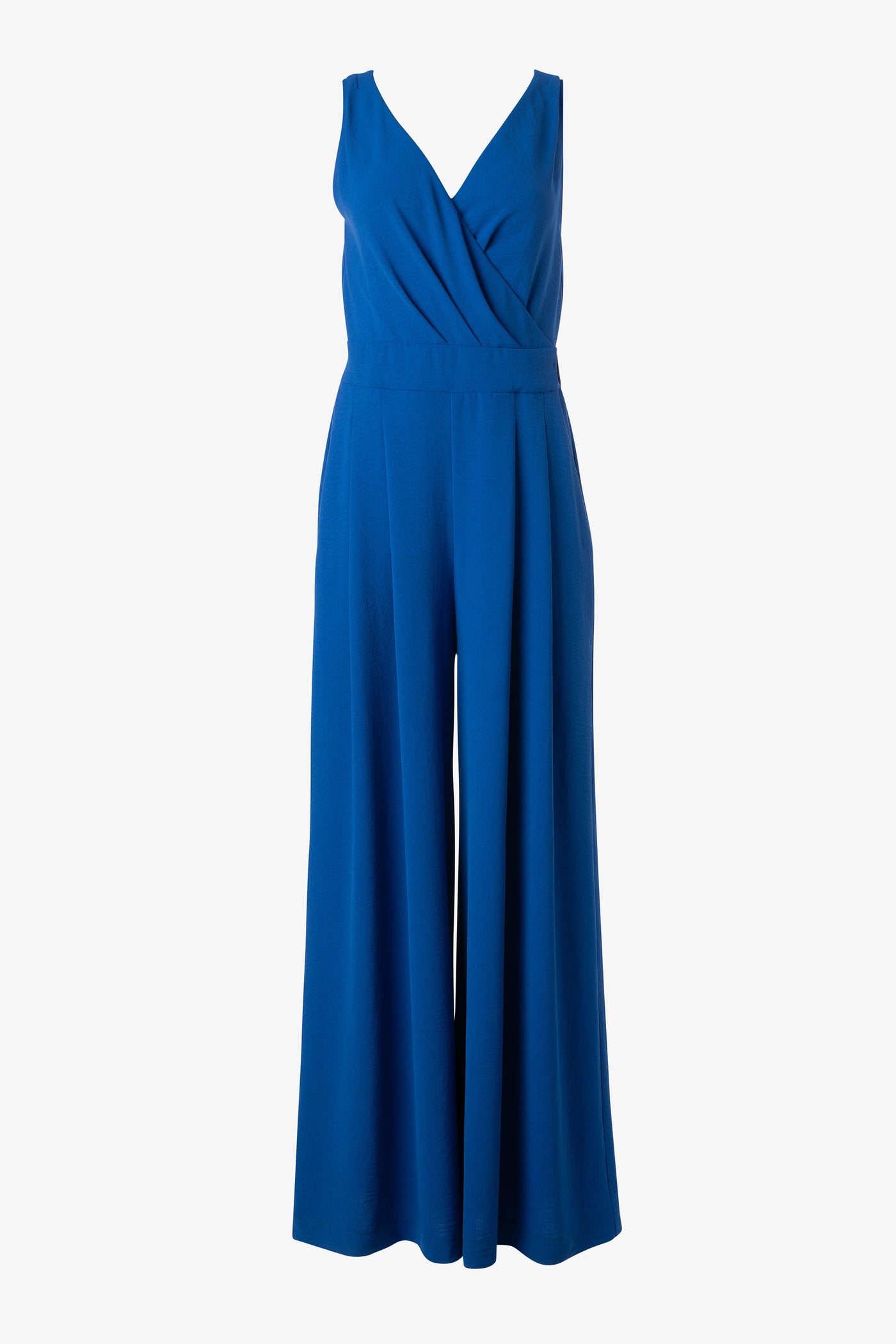 Sleeveless Crisscross Wide Leg Jumpsuit in Cobalt