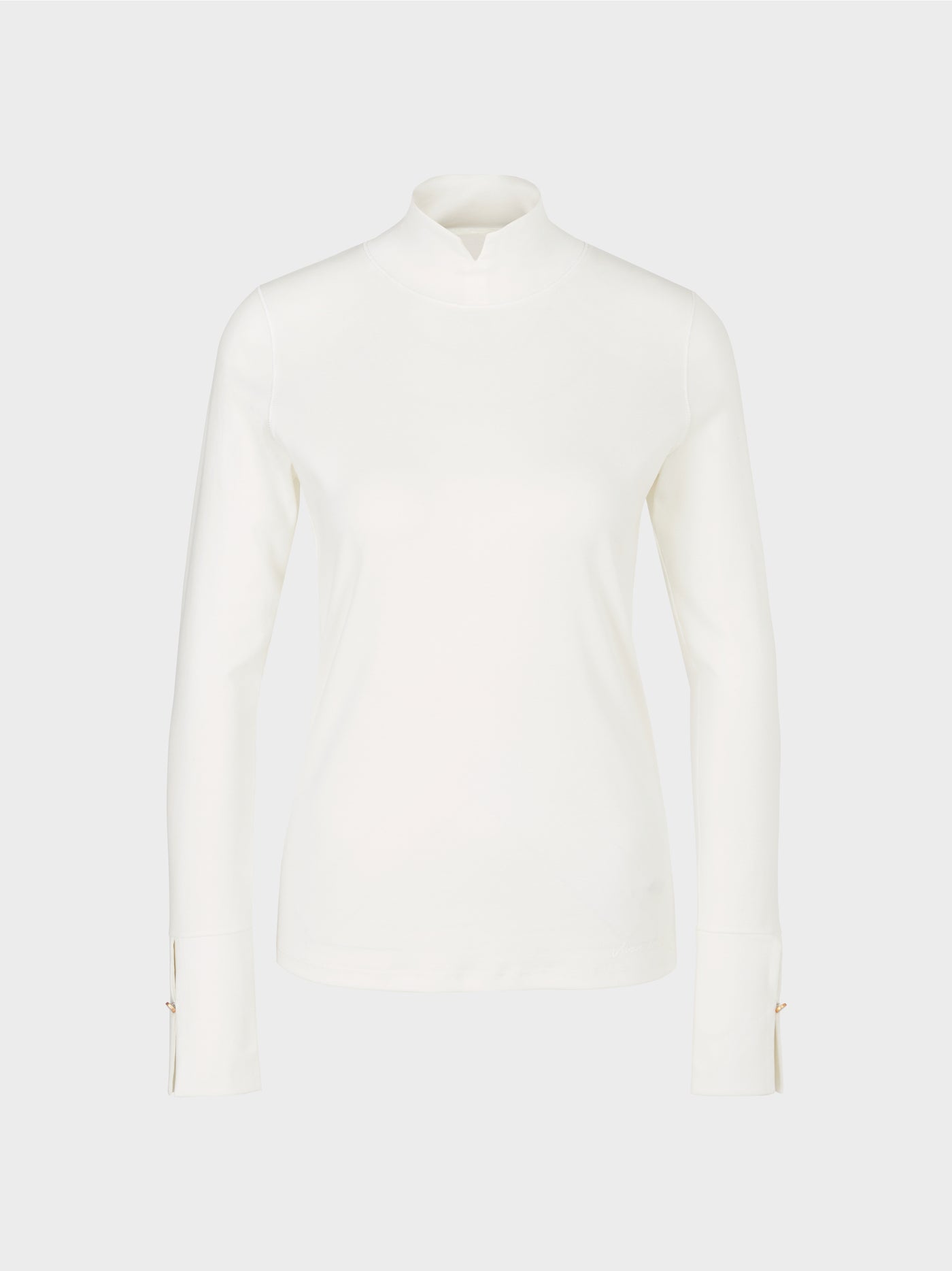 Mock Neck T-Shirt in Off White