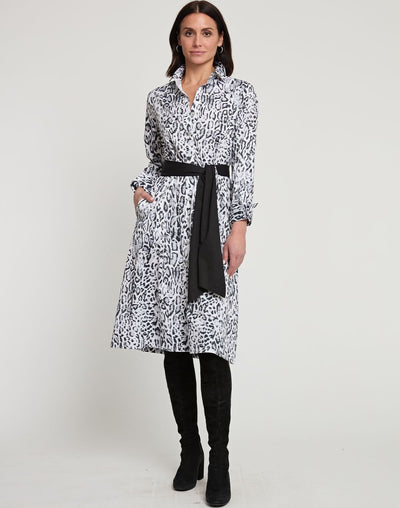 Long Sleeve Tamron Dress in Black/White