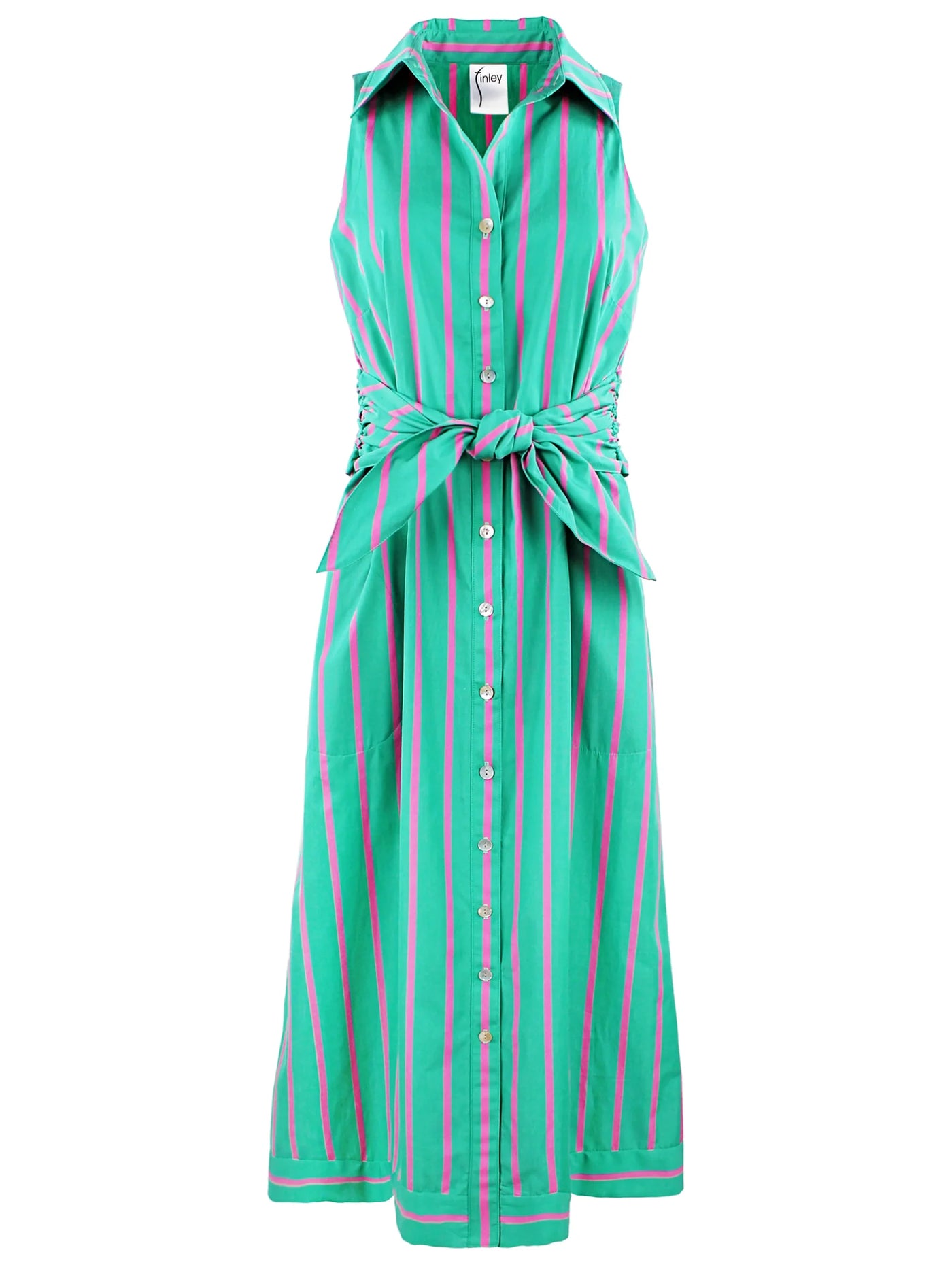 Ellis Green and Pink Striped Dress