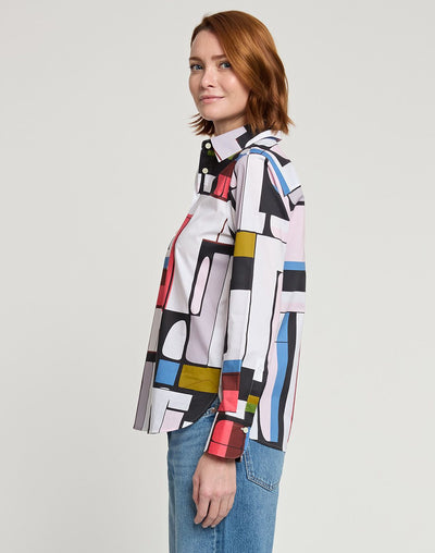 Long Sleeve Reese Blouse in Multi