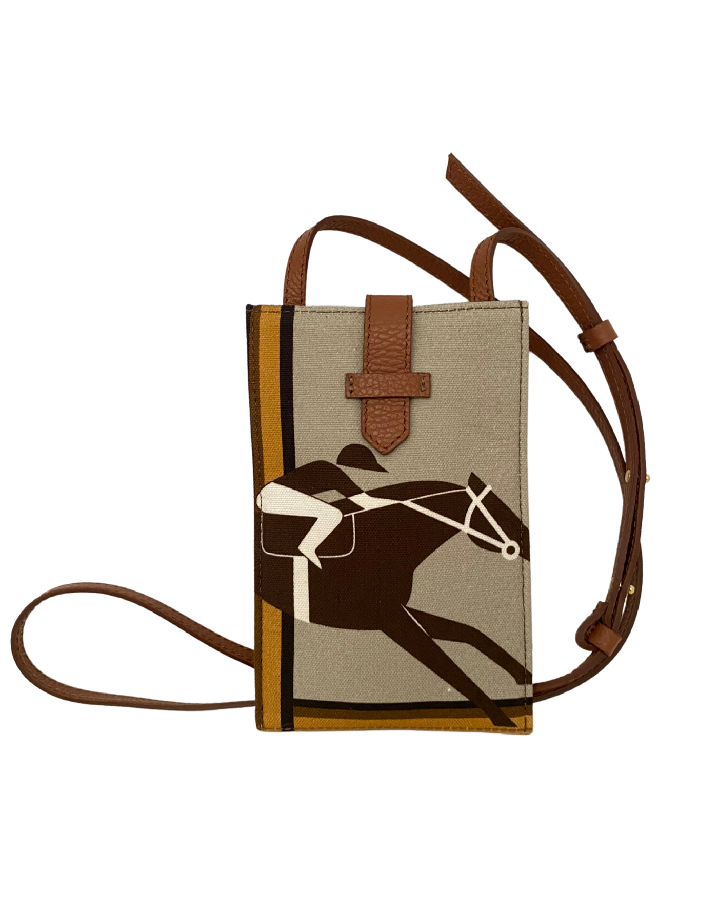 Leather Jockey Telephone Set in Beige