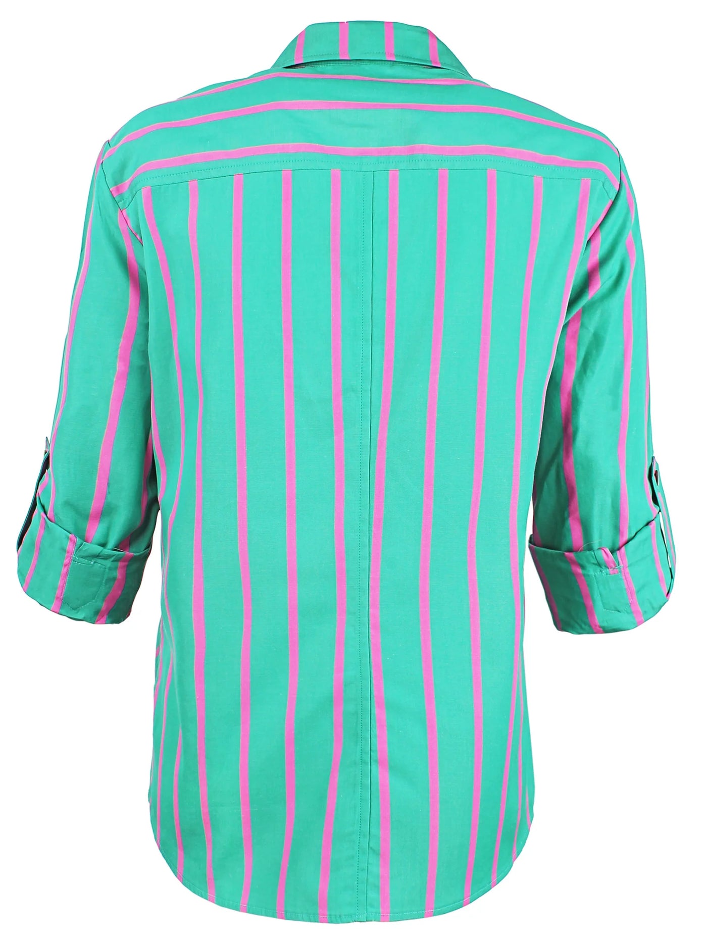 Teigan Green and Pink Striped Blouse