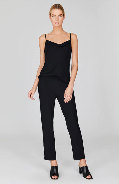 Narrow Leg Pant With Back Zip Black