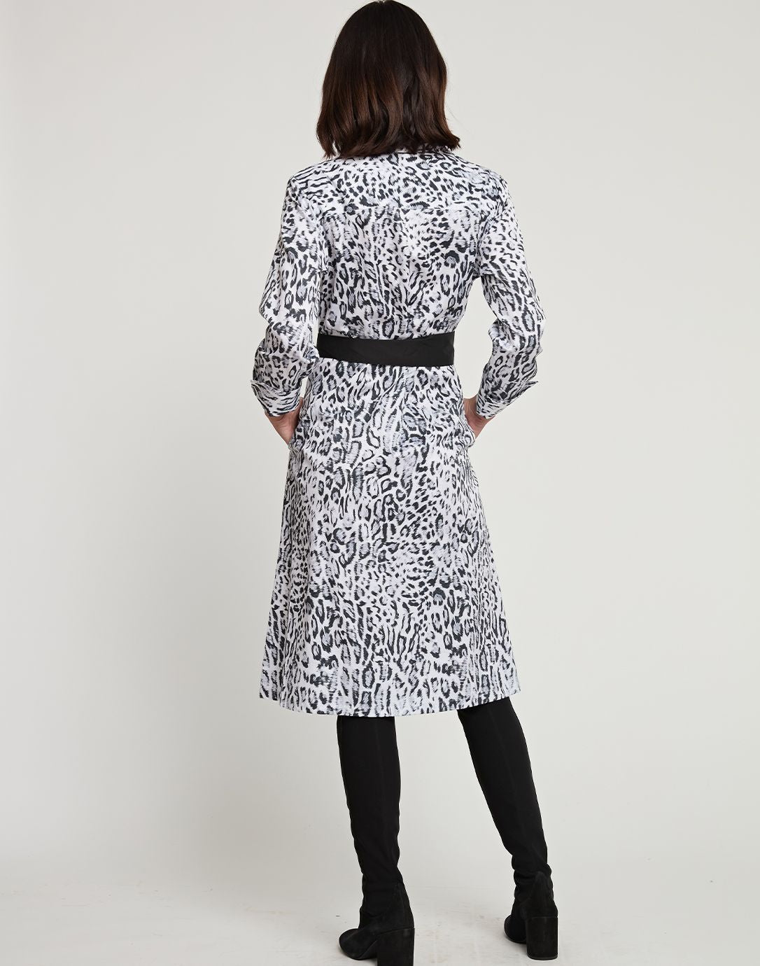 Long Sleeve Tamron Dress in Black/White